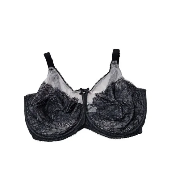 Wacoal Retro Chic Full Figure Underwire Black Lace Bra 34H - Picture 2 of 5